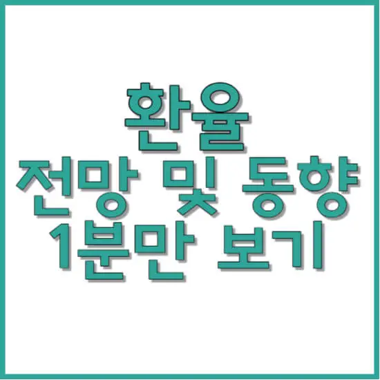 환율 동향 및 전망, 1분만 투자하여 파악하기