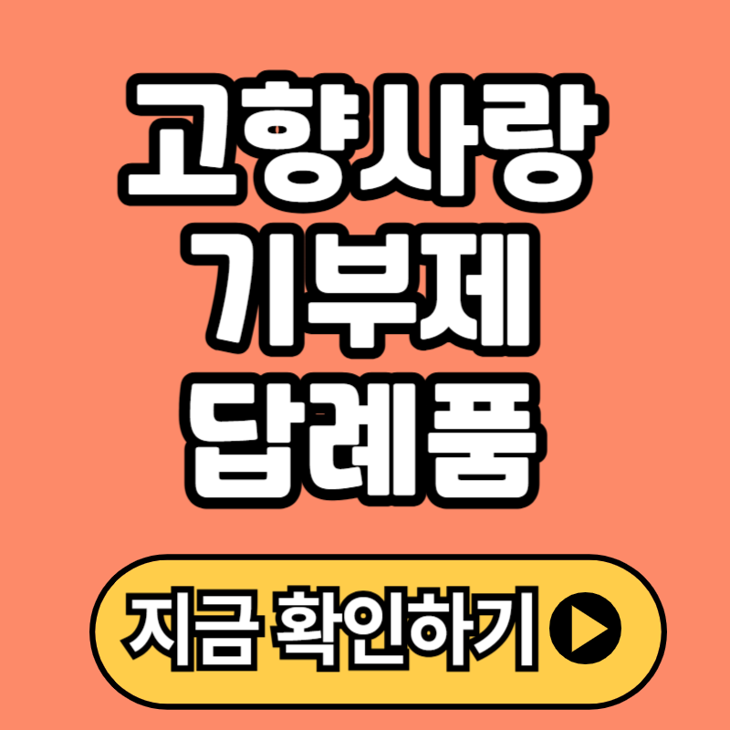 2025 고향사랑기부제 답례품 리스트 한눈에 보기