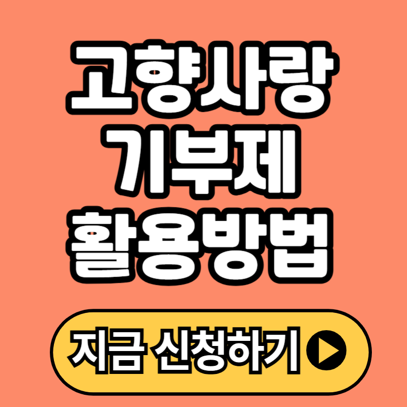 고향사랑기부제 활용 방법 총정리 + 2025 혜택 누리는 법