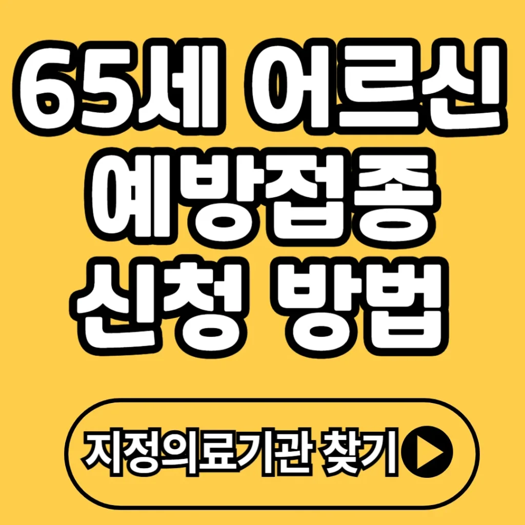 65세 이상 어르신 무료 예방접종 신청 방법(+종류, 지원, 비용 등) 
